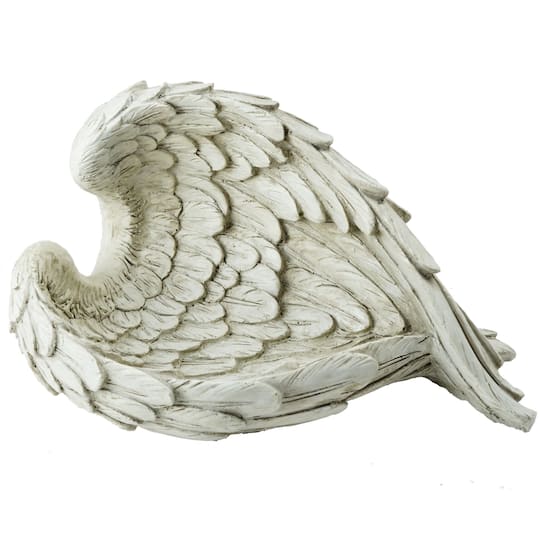 10.75&#x22; Ivory Angel Wings Garden Statue